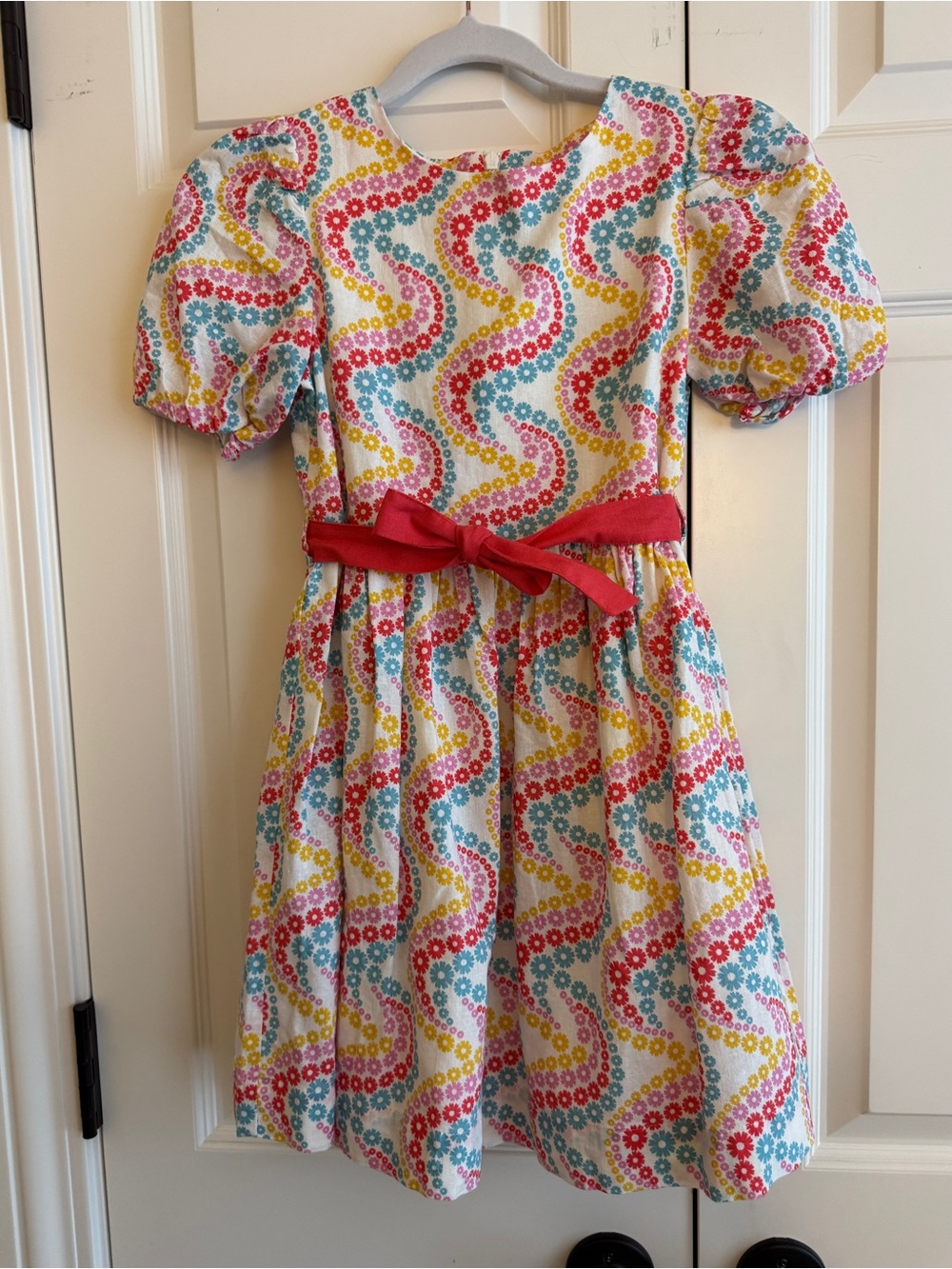 NWT Mini Boden Girls Floral Puff Sleeve Party Dress 8-9Y